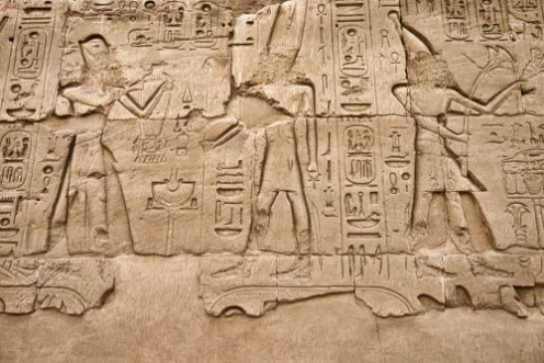 Picture of Hieroglyphic of pharaoh civilization in Karnak temple Egypt