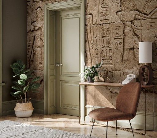 Picture of Hieroglyphic of pharaoh civilization in Karnak temple Egypt