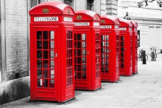 Image de Telefonzellen in London im Color-Key-Verfahren