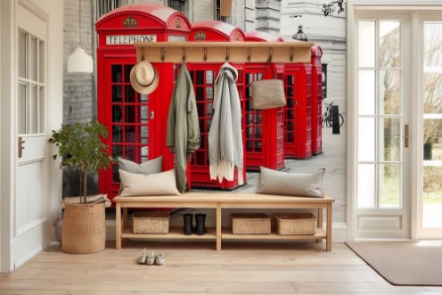 Afbeeldingen van Telefonzellen in London im Color-Key-Verfahren