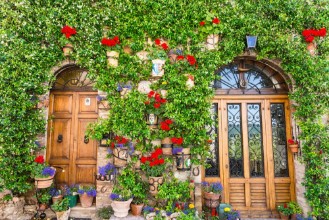 Bild på Ingresso di casa con fiori