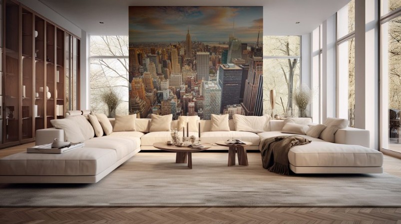 Picture of Sunset view of New York City looking over midtown Manhattan