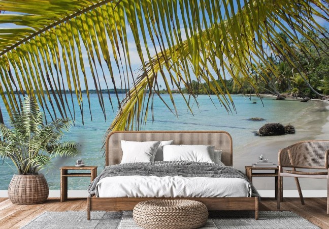 Picture of Palm leaf and beach