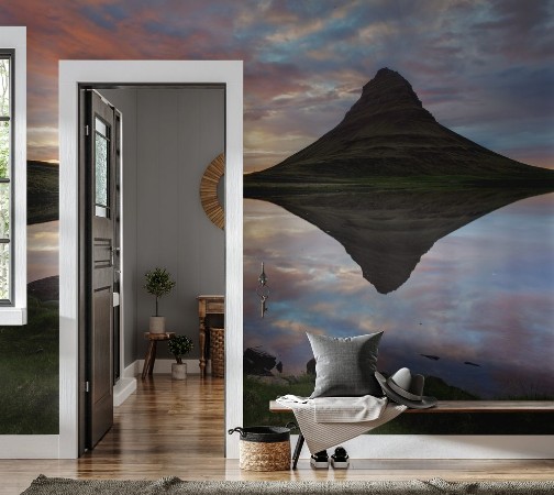 Bild på Iceland Landscape spring panorama at sunset