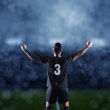 Picture of Hispanic Soccer Player Celebrating winning the game