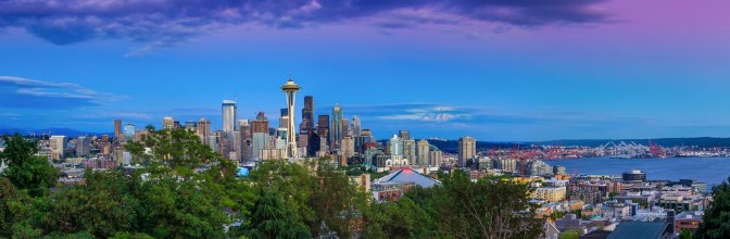 Bild von Seattle skyline at twilight