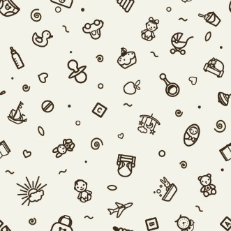 Seamless texture with icons - children photowallpaper Scandiwall