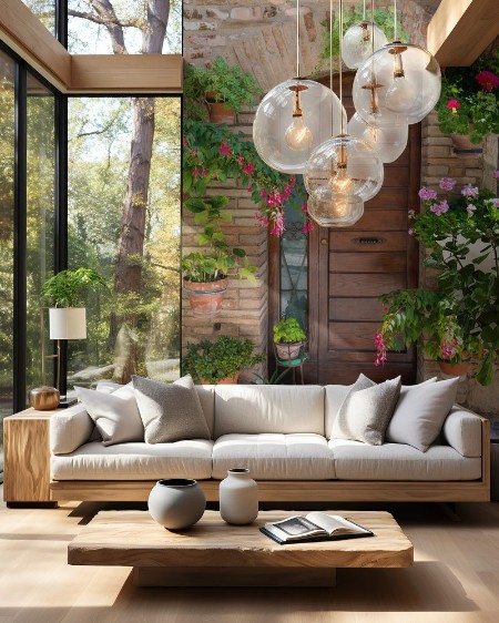 Afbeeldingen van Elegante porta di legno con fiori