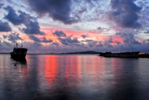 Picture of Sunset at the port in Montevideo