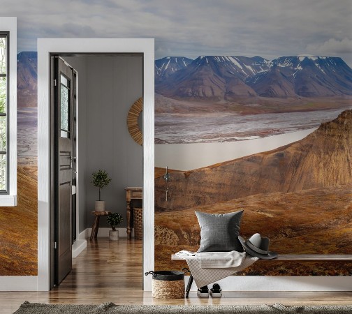 Imagem de Horizontal panorama view near Longyearbyen Spitsbergen Norway