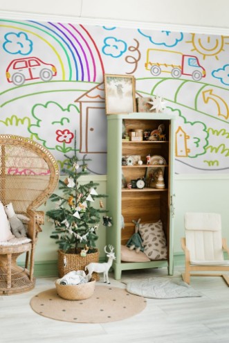 Image de Childrens drawings of kids animals nature objects