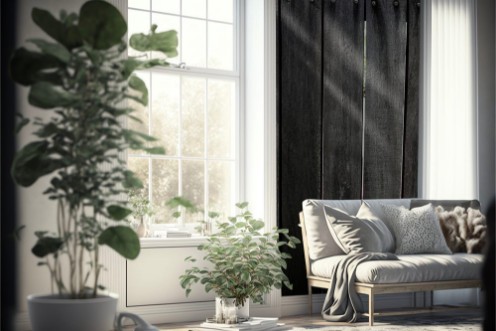 Afbeeldingen van Black wood plank background