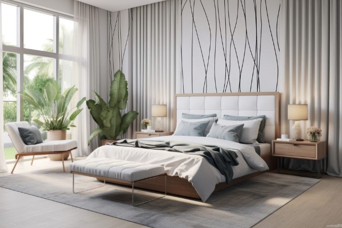 Picture of Seamless background with black lines and curves