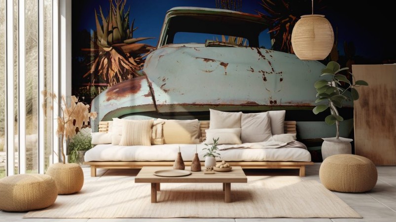 Bild på Vintage Car Wreck in the desert of Namibia