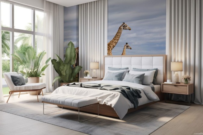 Afbeeldingen van Giraffes in game reserve