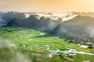 Picture of Rice field in valley in Bac Son Vietnam