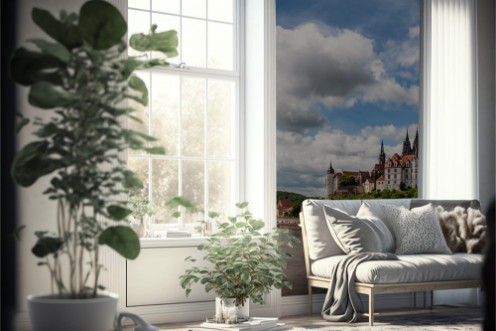 Afbeeldingen van Meissen Castle and Elbe river panorama