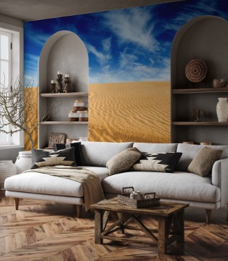 Afbeeldingen van Desert sand dunes on sunrise