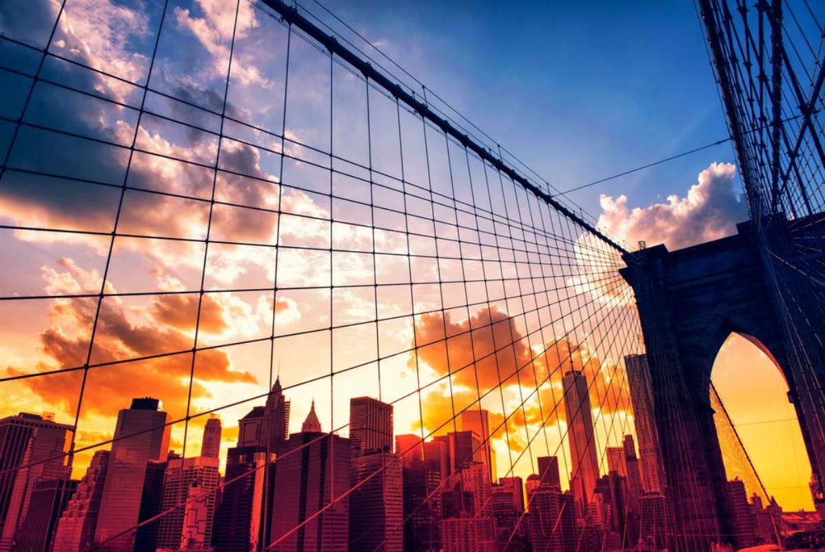 Image de Brooklyn Bridge and Manhattan at sunset
