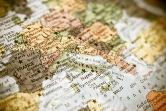 Bild von Close up map Italy