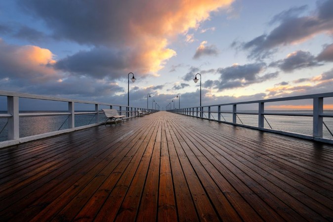 Picture of Molo i wschod sonca nad Morzem Batyckim