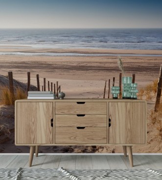 Afbeeldingen van Sand path to North sea at sunset