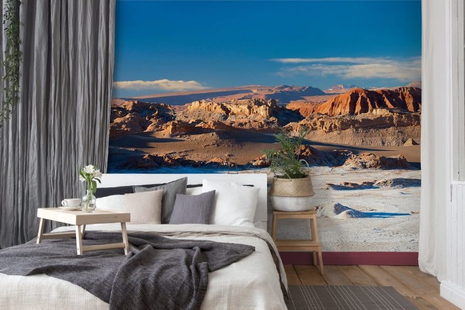 Afbeeldingen van Moon valley in Atacama desert at a dusk