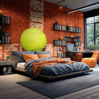 Image de Tennis ball on a tennis clay court