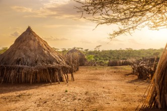 Picture of Hamer village near Turmi Ethiopia