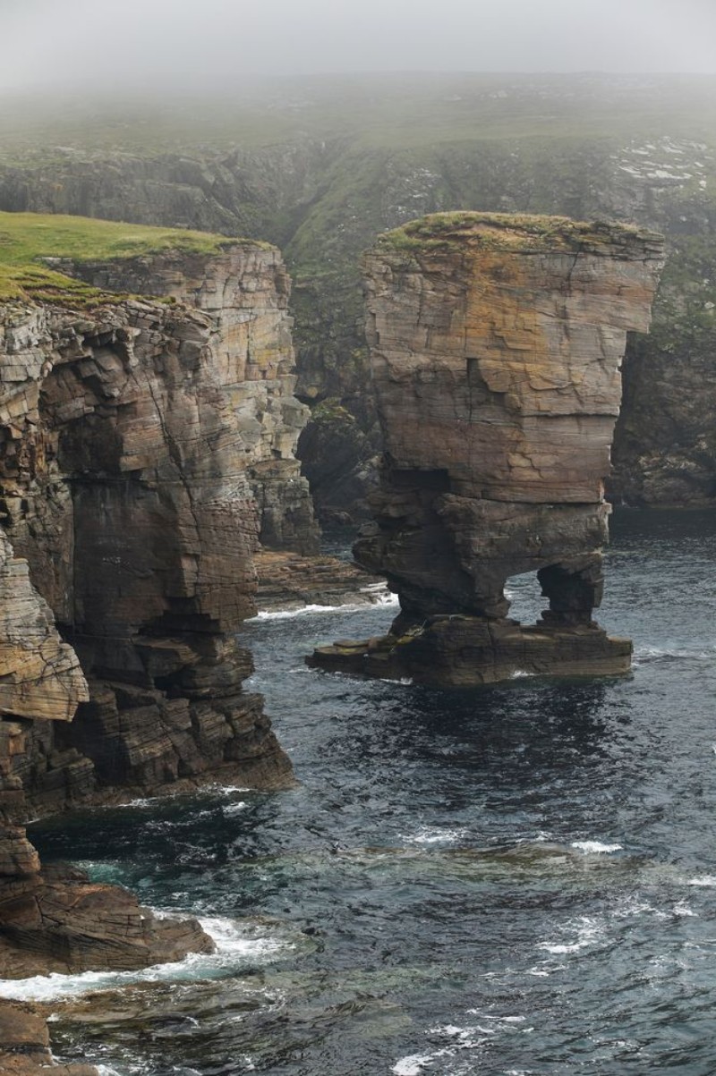 Afbeeldingen van Scottish landscape in Orkney Yesnaby cliffs Scotland