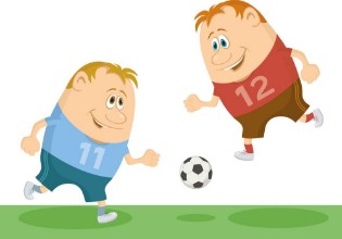 Picture of Football players playing soccer
