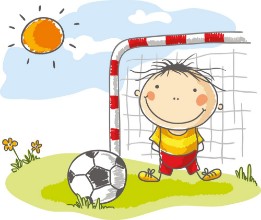 Bild på Boy playing football as a goalkeeper