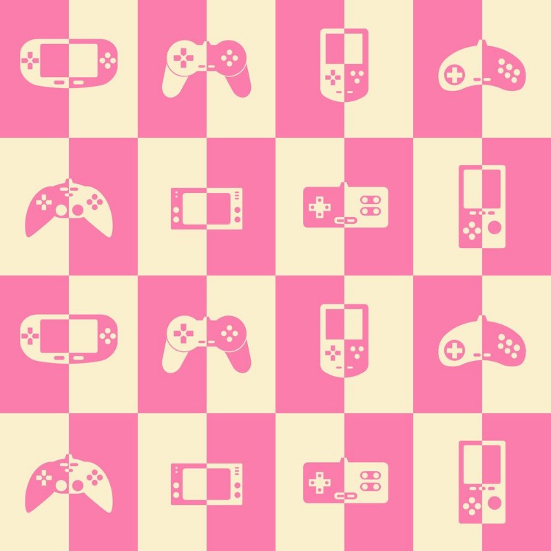 Picture of Seamless background with game consoles for your design