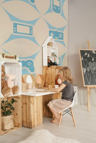 Picture of Seamless background with game consoles for your design