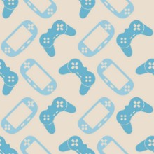 Afbeeldingen van Seamless background with game consoles for your design
