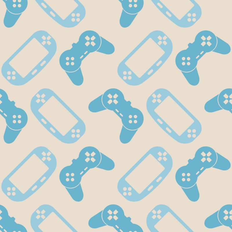 Afbeeldingen van Seamless background with game consoles for your design