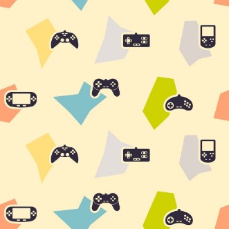 Obrázek Seamless background with game consoles for your design