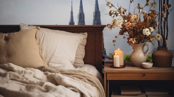 Picture of The cathedral and sun in the city