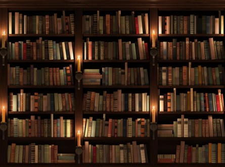 Bild på Bookshelf Seamless texture vertically and horizontally