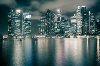 Image de Skyline de Singapour la nuit
