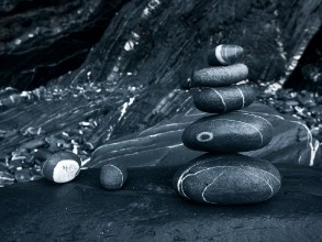 Pilt Abstract background with round peeble stones