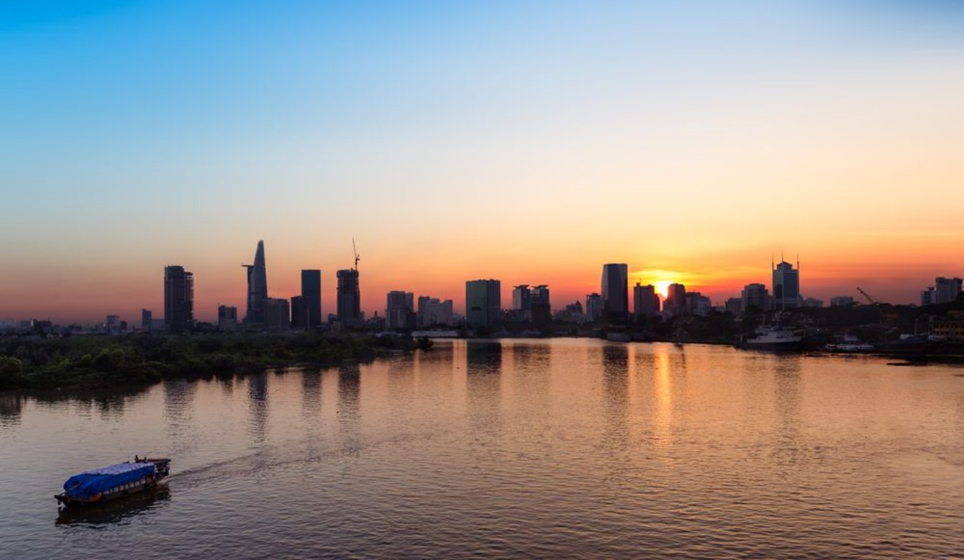 Picture of Saigon Skyline at sunset Vietnam
