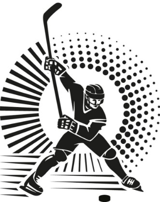 Kép Hockey playerIllustration in the engraving style