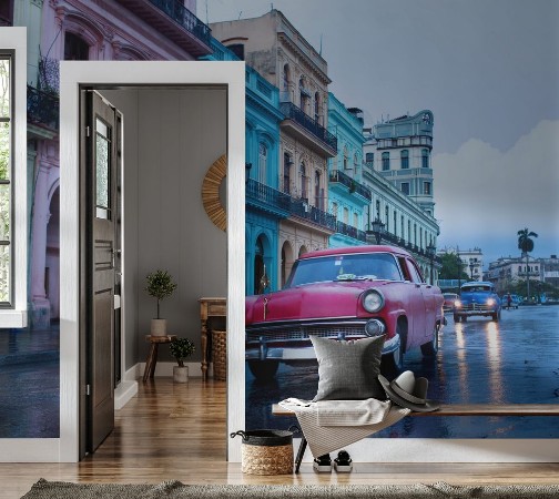 Afbeeldingen van Classic old car on streets of Havana Cuba