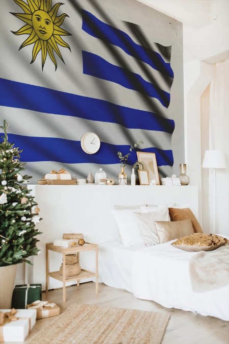 Slika Uruguay flag with fabric structure