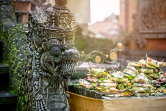 Picture of Temple offerings to Hindu God Bali Indonesia