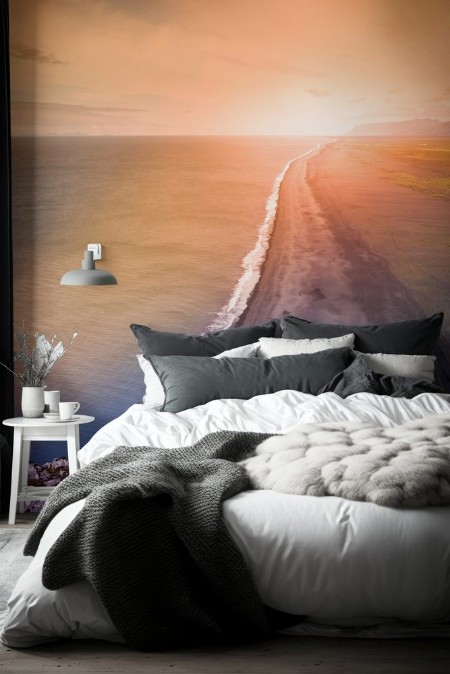 Picture of The black sand beach with Icelandic coastline