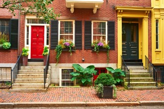 Afbeeldingen van Street at Beacon Hill neighborhood Boston