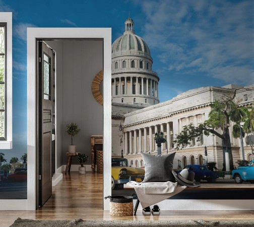 Afbeeldingen van Havana Cuba Capitolio Building with Cars