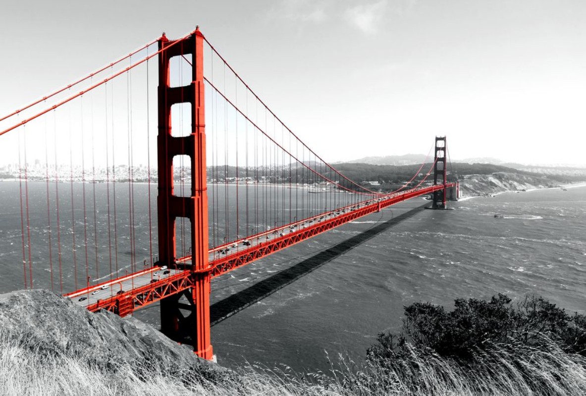 Image de Golden Gate Bridge Red Pop on BW